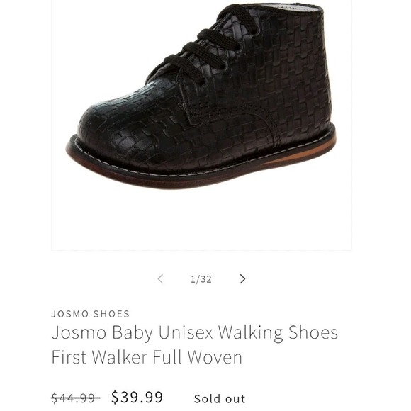 Josmo Walker Kids/Baby/Toddler Shoes All Leather Black Size 3.5 - Picture 7 of 8